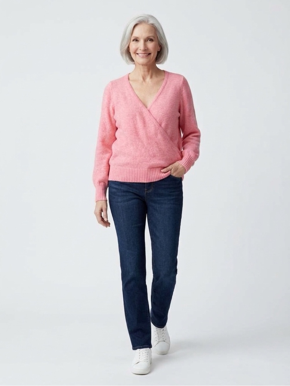 torrid Pink V-Neck Wrap Pullover Sweater
